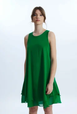 James Lakeland Sleeveless Wave Hem Dress Green