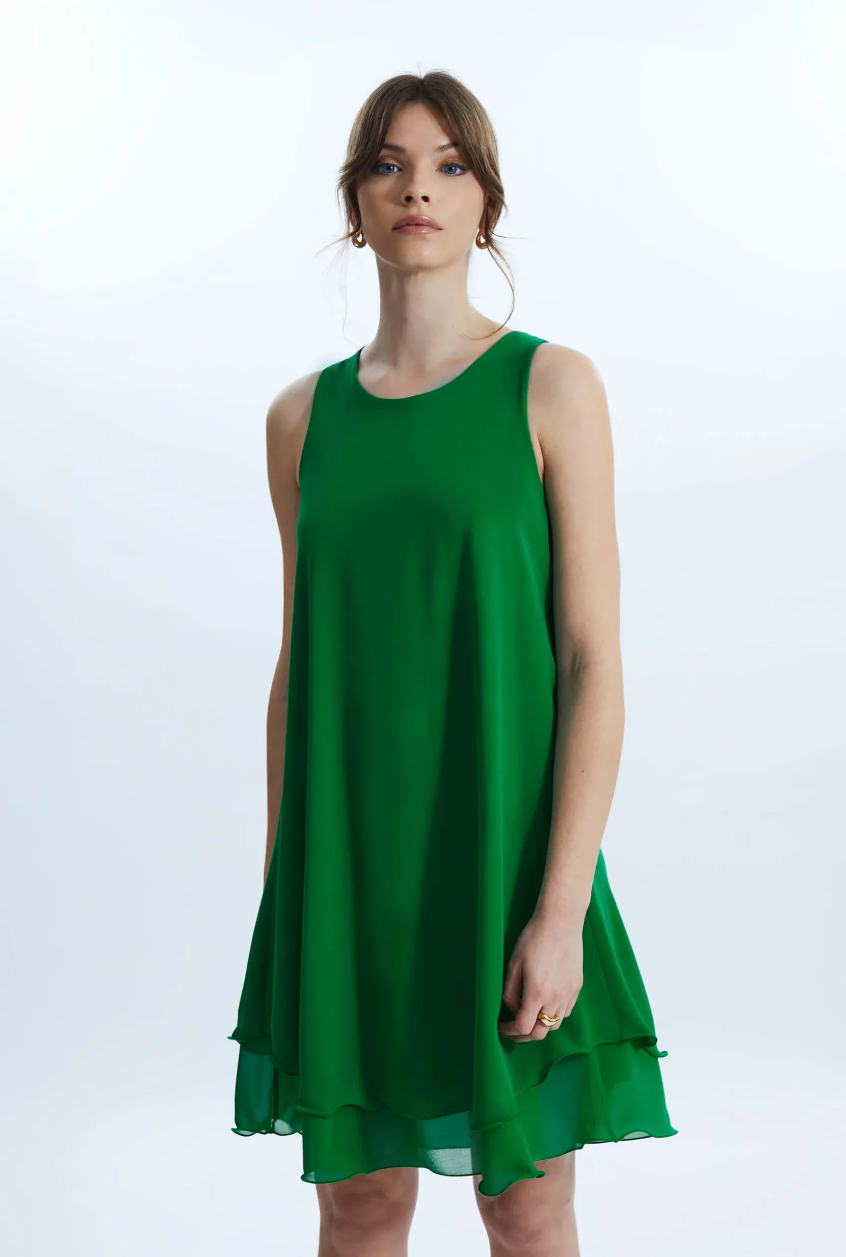 James Lakeland Sleeveless Wave Hem Dress Green
