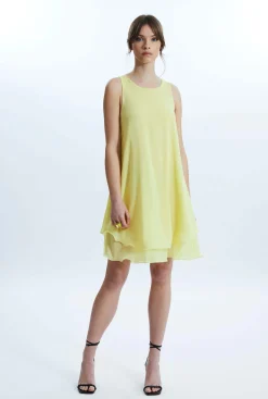 James Lakeland Sleeveless Wave Hem Dress Yellow