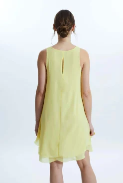 James Lakeland Sleeveless Wave Hem Dress Yellow