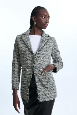 James Lakeland Tweed Detail Blazer Black