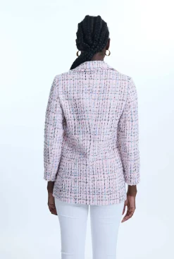 James Lakeland Tweed Detail Blazer Pink