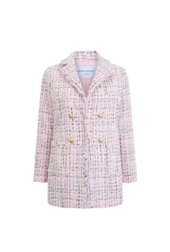 James Lakeland Tweed Detail Blazer Pink