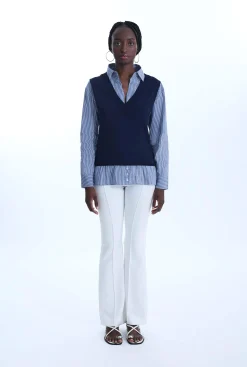 James Lakeland Vest Over Shirt Top