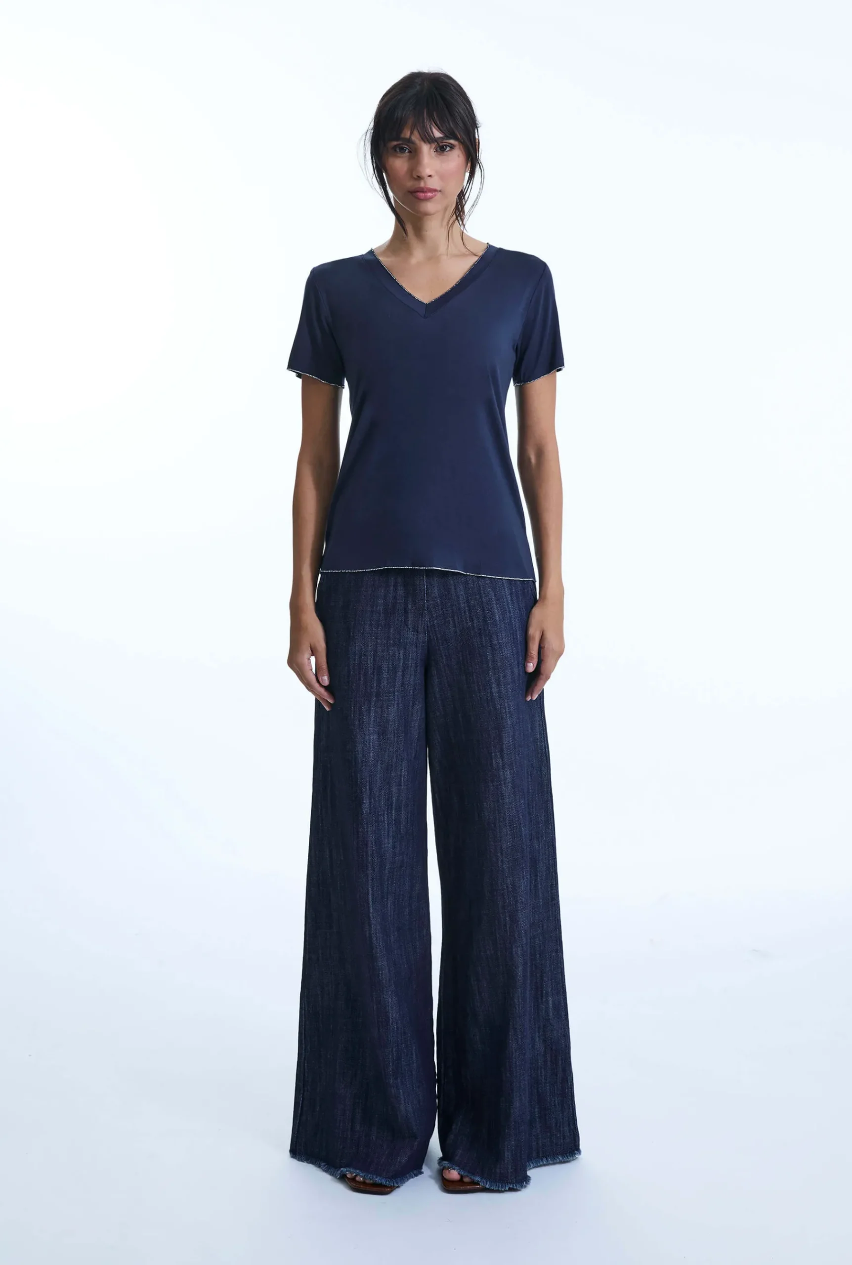 James Lakeland V-neck Denim T-shirt