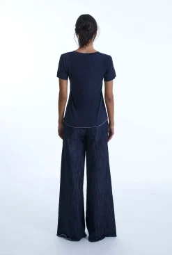 James Lakeland V-neck Denim T-shirt