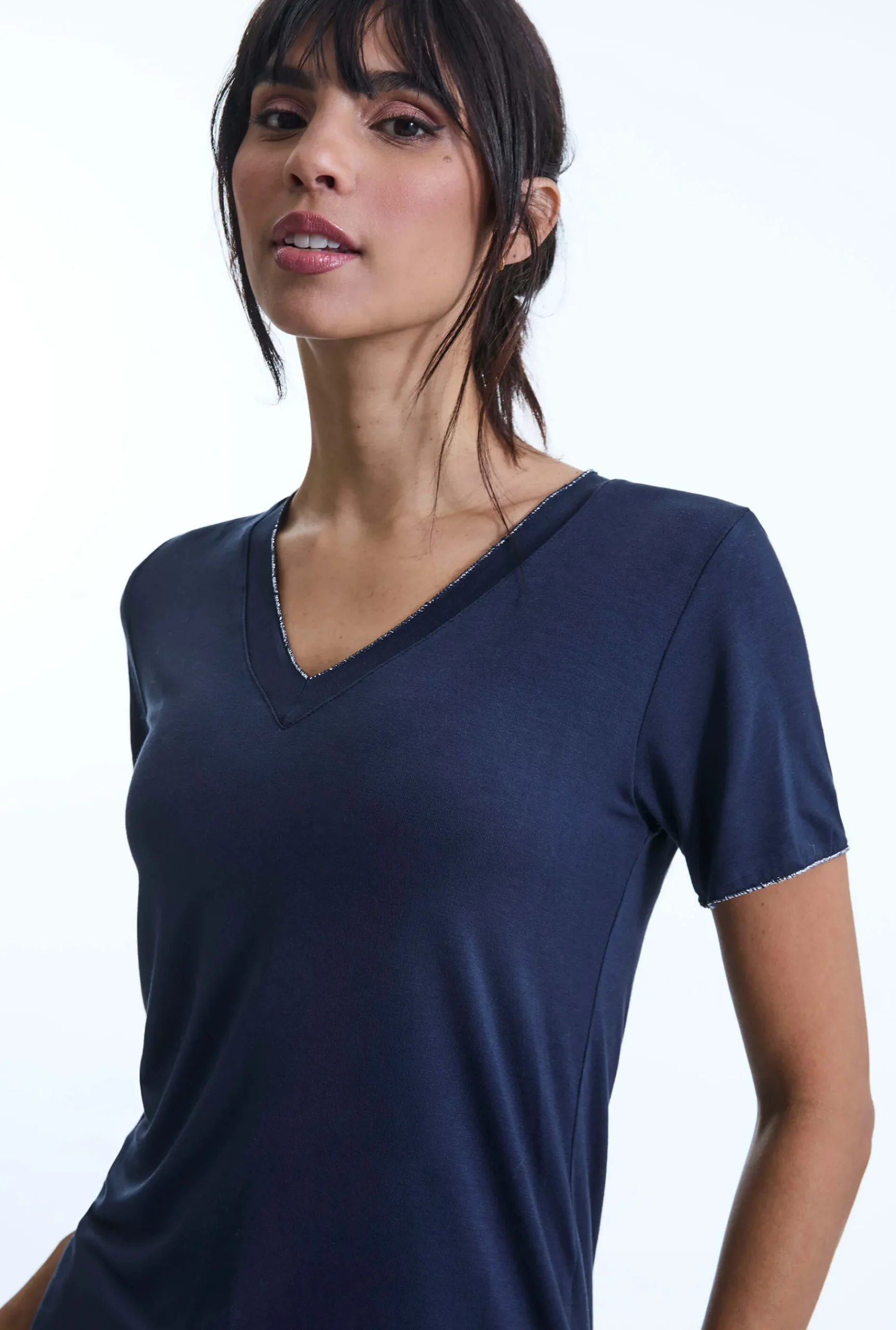 James Lakeland V-neck Denim T-shirt
