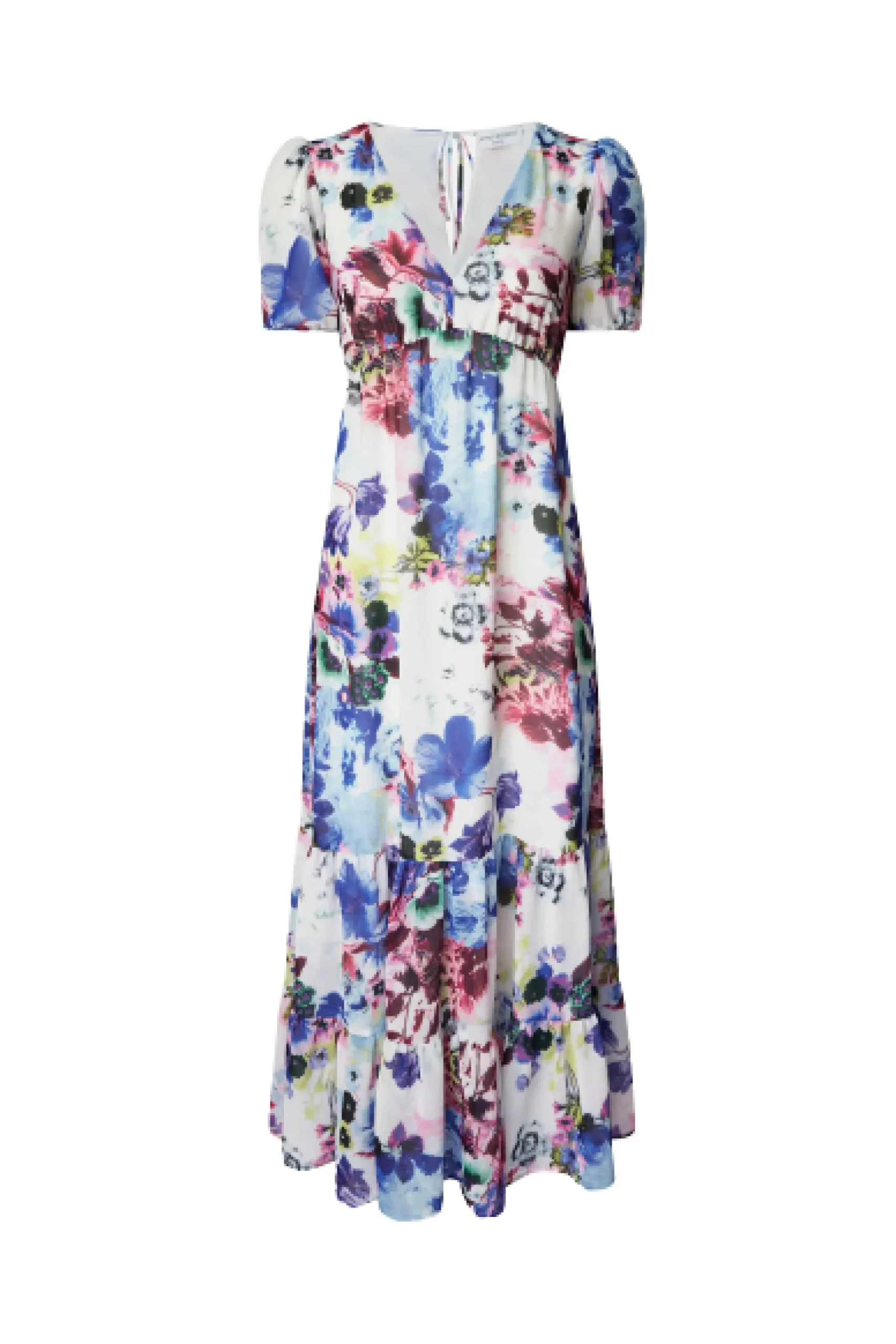 James Lakeland V-neck Floral Midi Dress Blue