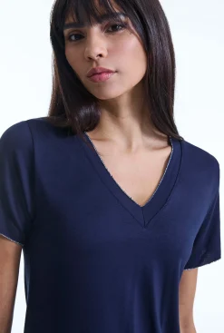 James Lakeland V-neck Navy T-shirt