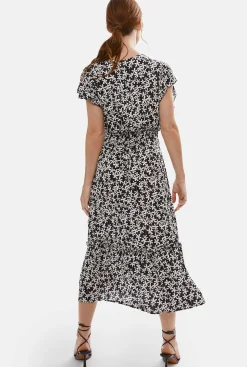 James Lakeland V-neck Ruffle Sleeve Midi Dress
