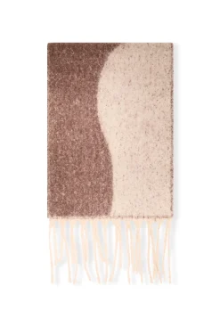 James Lakeland Wave Detail Brown Scarf