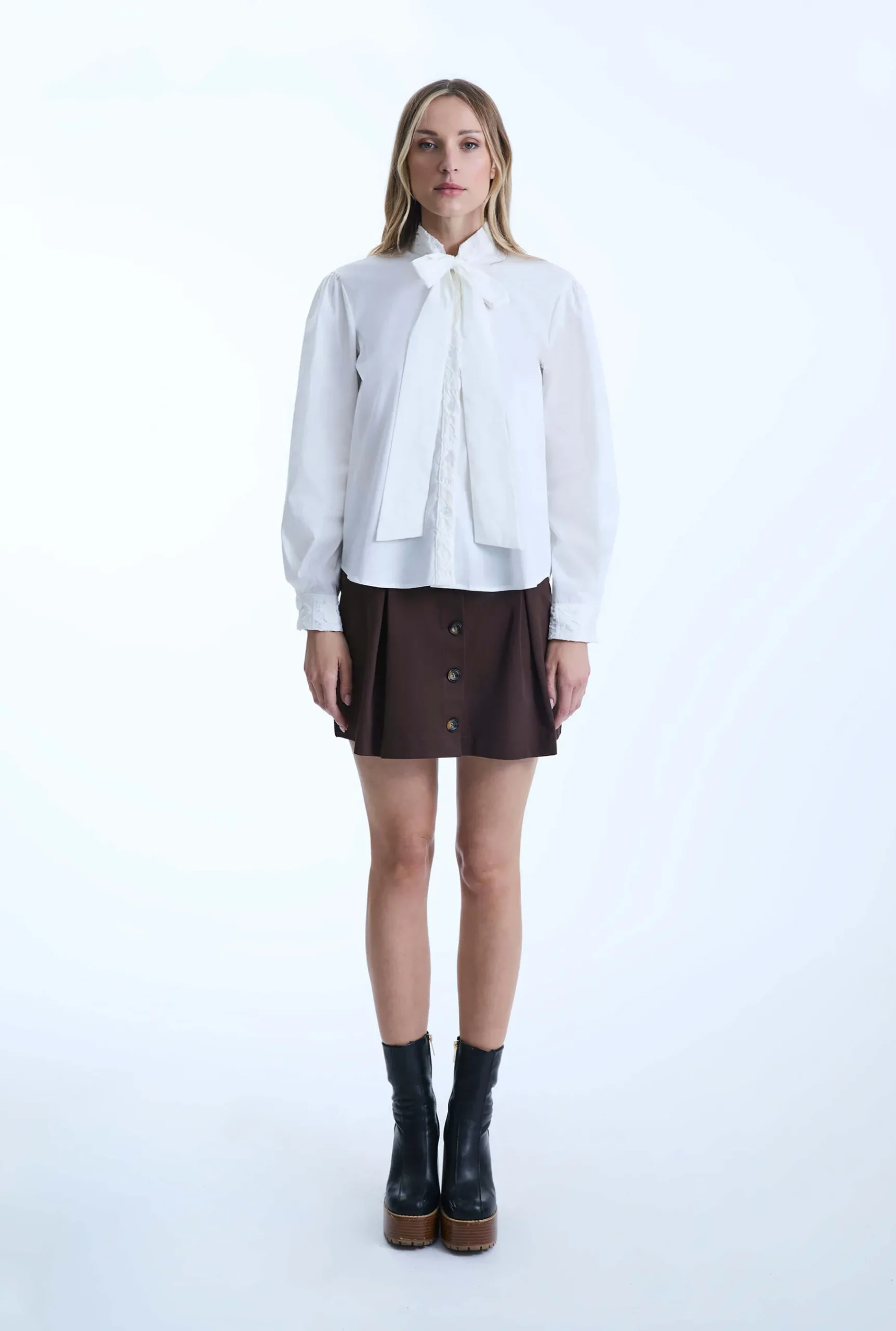James Lakeland White Crochet Tie Shirt
