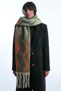 James Lakeland Zig Zag Green Scarf